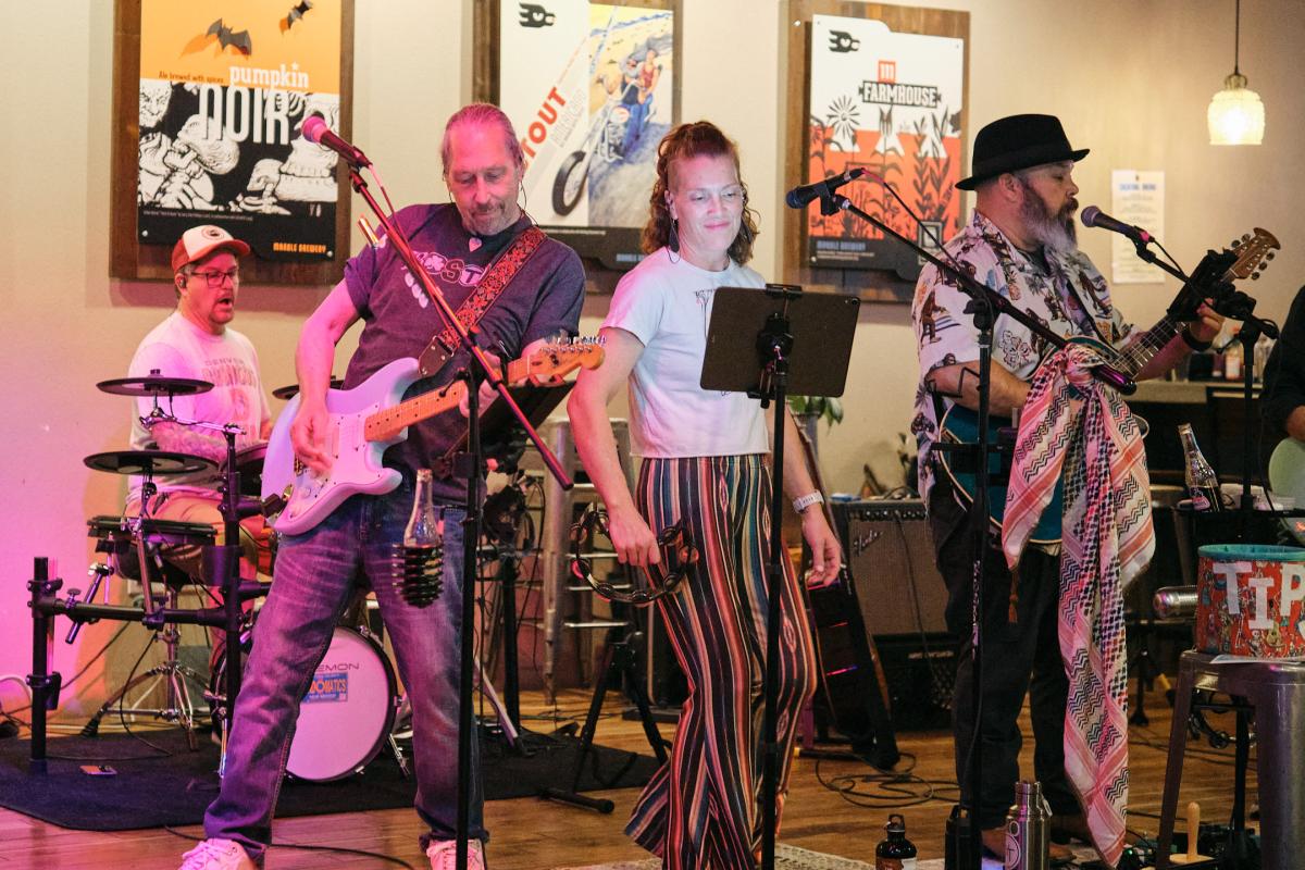 James, Vic, Rebecca and Stoney on stage
