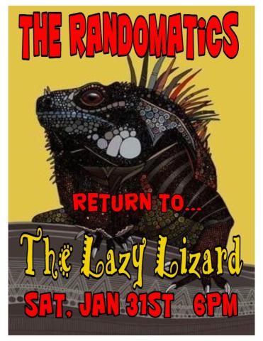 Show information with a cartoon drawing of a lizard